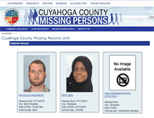 Tablet Screenshot of missingpersonscuyahoga.org